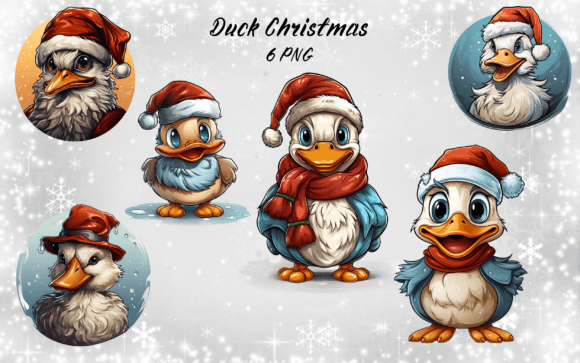 Christmas Duck Sublimation Bundle: Festive Illustrations