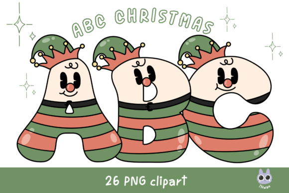 Christmas Elf Retro Font: Festive Illustrations