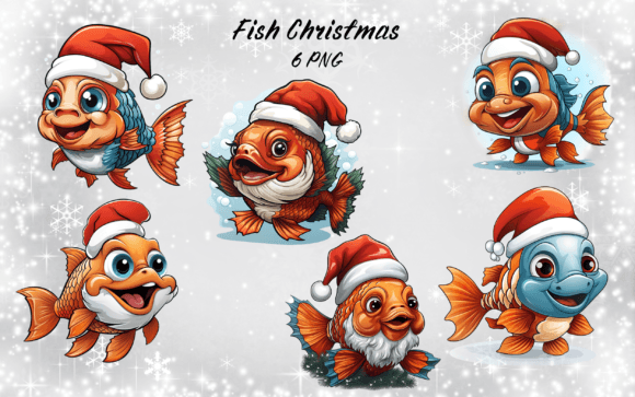 Christmas Fish Sublimation Bundle: Unique Illustrations