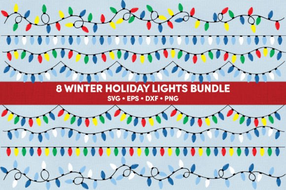 Christmas Holiday Hanukkah String Lights Illustrations