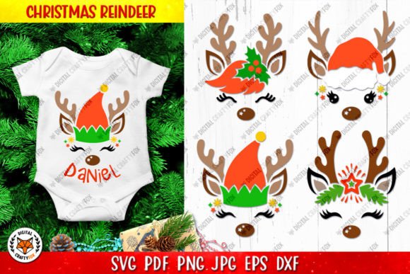 Christmas Reindeer Face SVG: Festive Illustrations