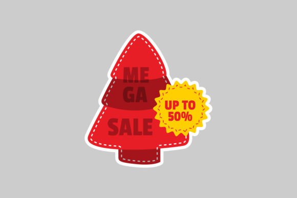 Christmas Sale Sticker Design Isolated Review