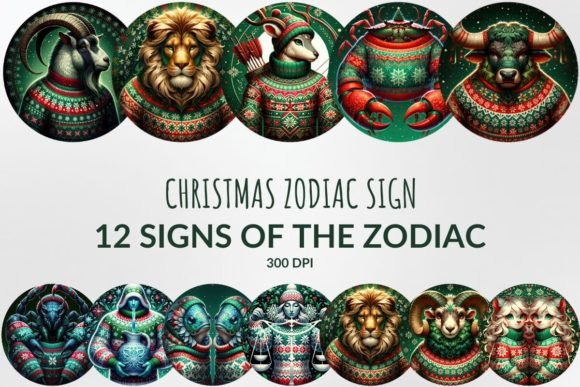 Christmas Zodiac Bundle: Festive Illustrations