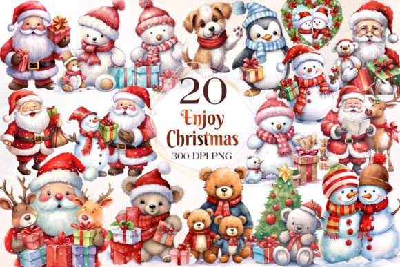 Enjoy Christmas Watercolor Clipart: Illustrations Review