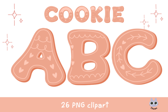 Pink Christmas Alphabet Gingerbread Font Illustrations