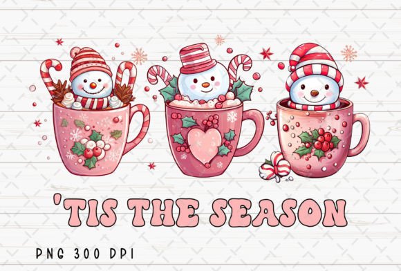 Pink Snowman Christmas Illustrations Review