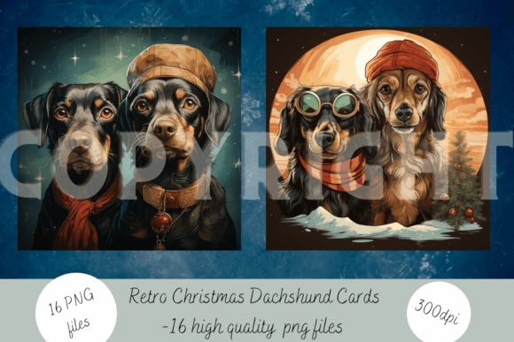 Retro Christmas Dachshunds: Illustrations Review