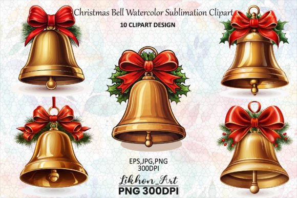Review: 10 Christmas Bell Sublimation Clipart for Embroidery