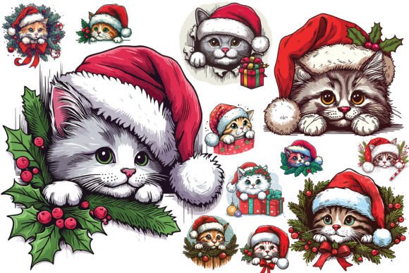 Review: 12 X Christmas Cat Peeking out Bundle