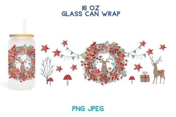Review: 16 Oz Glass Wrap Happy Holiday Illustrations