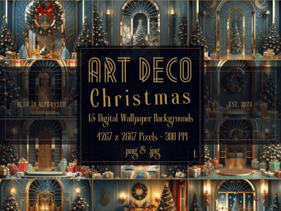 Reviewing Christmas Art Deco Digital Backgrounds for Stitch