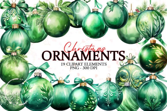 Reviewing Green Watercolor Christmas Balls for Embroidery