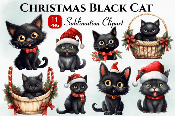 Reviewing the Funny Christmas Black Cat PNG Clipart for Embroidery