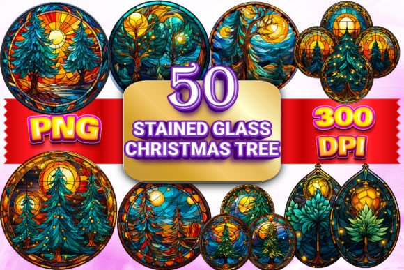 Stained Glass Christmas Tree Clip Art 1: Illustrations Review