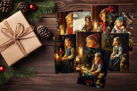 Vintage Christmas Card Illustrations for Crafters