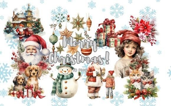 Vintage Winter Christmas Sublimation: Illustrations Review
