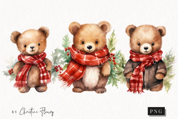 Watercolor Christmas Bears Clipart: A Crafter’s Review of Festive Illustrations