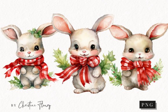 Watercolor Christmas Bunnies Clipart: Designer Review