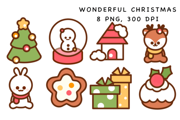 Wonderful Christmas Sticker: Illustrations for Branding