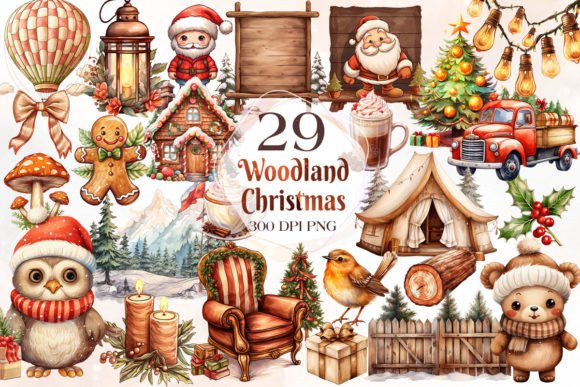 Woodland Christmas Clipart & Illustrations Review